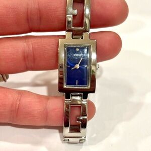 Guess Women's Watch with Silver Band and Blue Dial